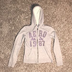 Aeropostale- Light gray zip up